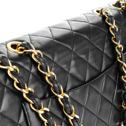 Chanel Lambskin Quilted XL Jumbo Single Flap Black 10 of 10