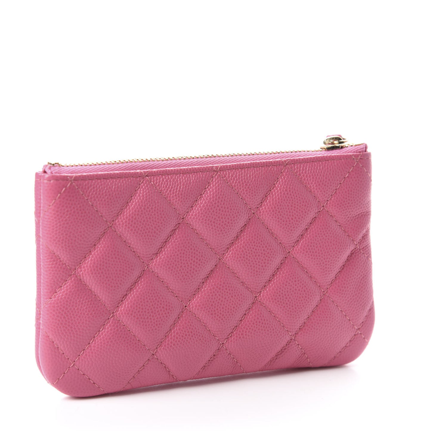 Caviar Quilted Small Cosmetic Case Pink