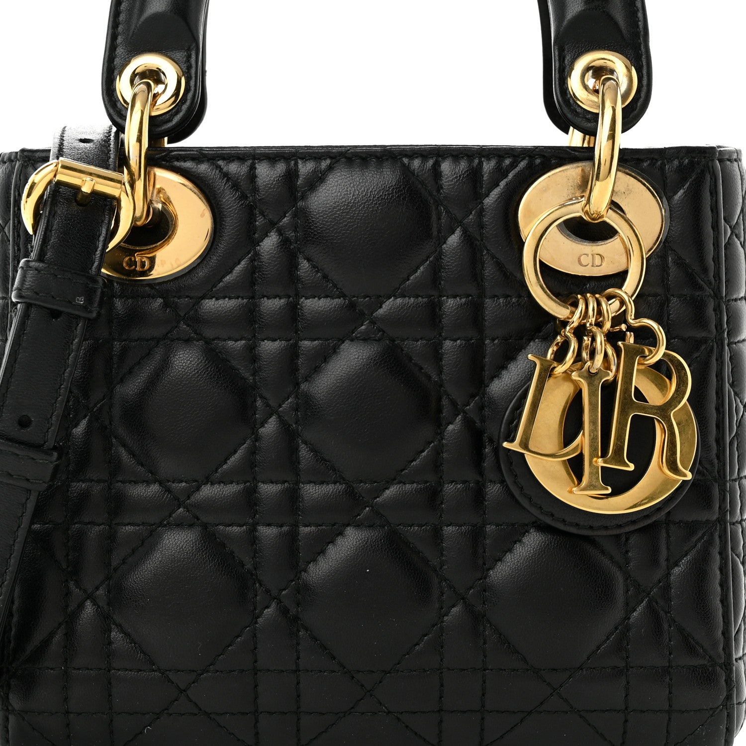 Christian Dior Lambskin Cannage Mini Lady Dior Black 7 of 8