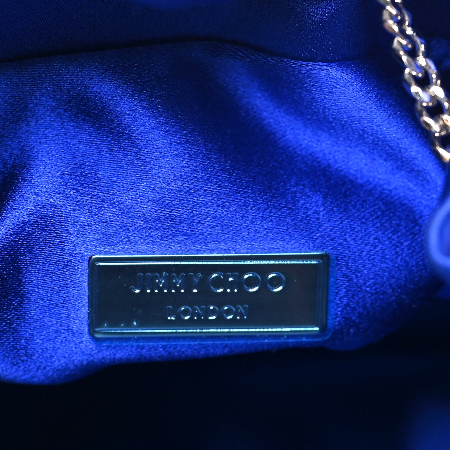 Jimmy Choo Satin Crystal Embellished Bon Bon Bag Blue 1848402