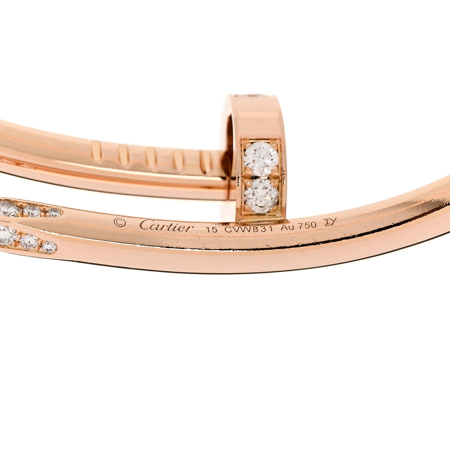 Cartier 18K Pink Gold Diamond Juste Un Clou Bracelet 15 4 of 4