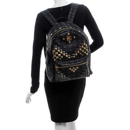 MCM Visetos Studded Medium Stark M Backpack Black 2 of 10