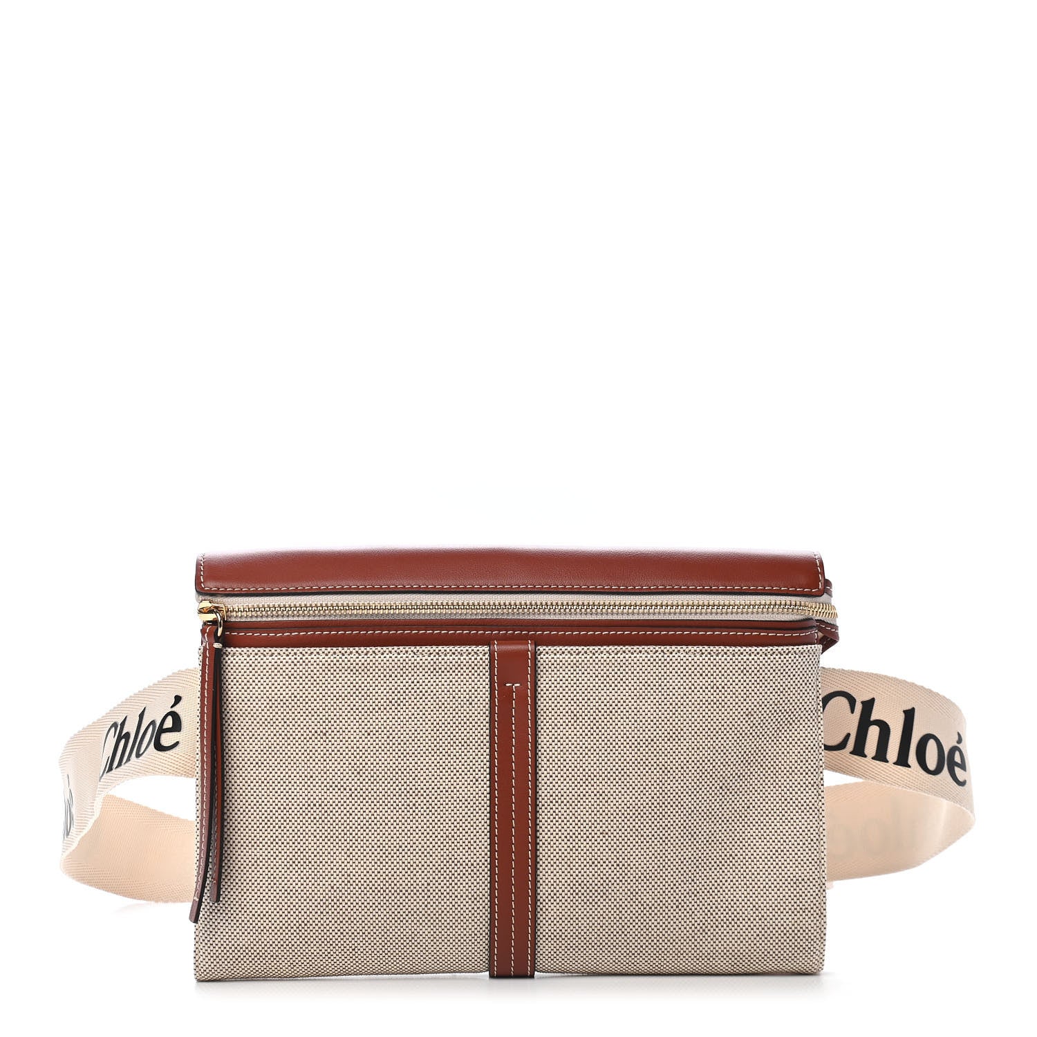 Chloe Cotton Calfskin Woody Belt Bag Beige Brown 1 of 8