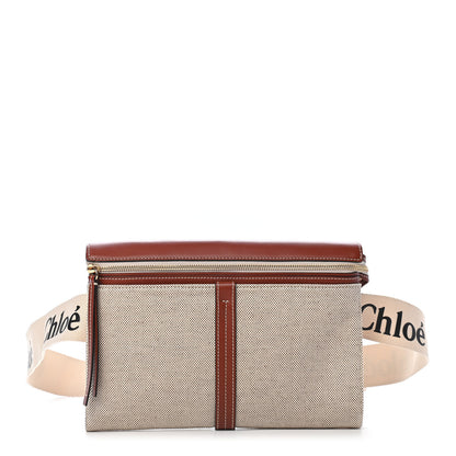 Chloe Cotton Calfskin Woody Belt Bag Beige Brown 1 of 8
