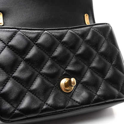 Chanel Shiny Lambskin Quilted Pearl Twist Mini Square Flap Black 12 of 15