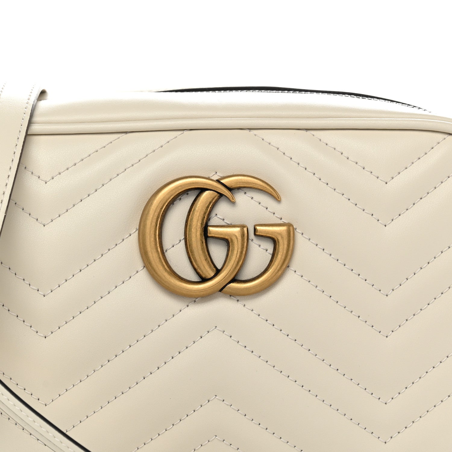Gucci Calfskin Matelasse Small GG Marmont Chain Shoulder Bag White 8 of 11
