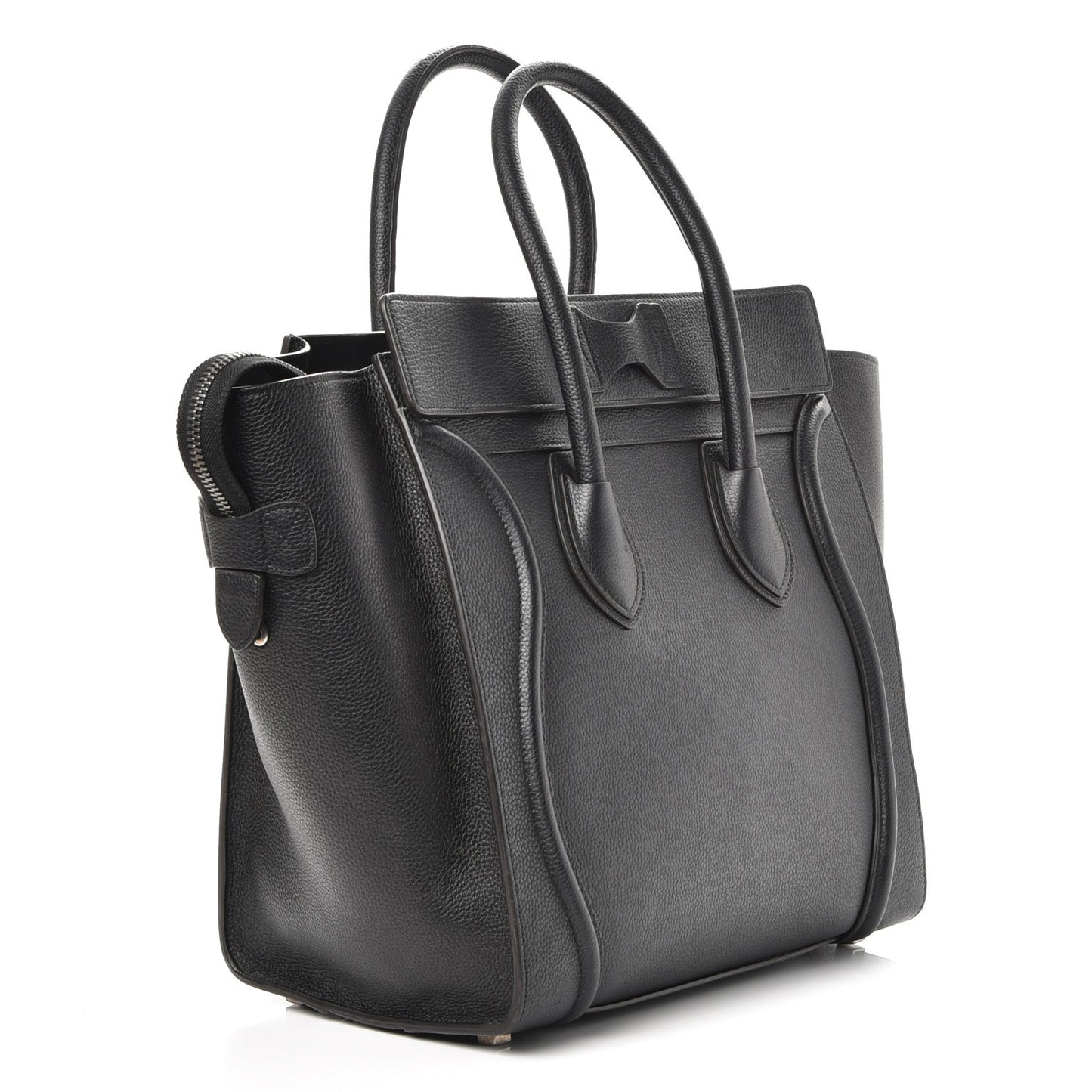 Drummed Calfskin Mini Luggage Black