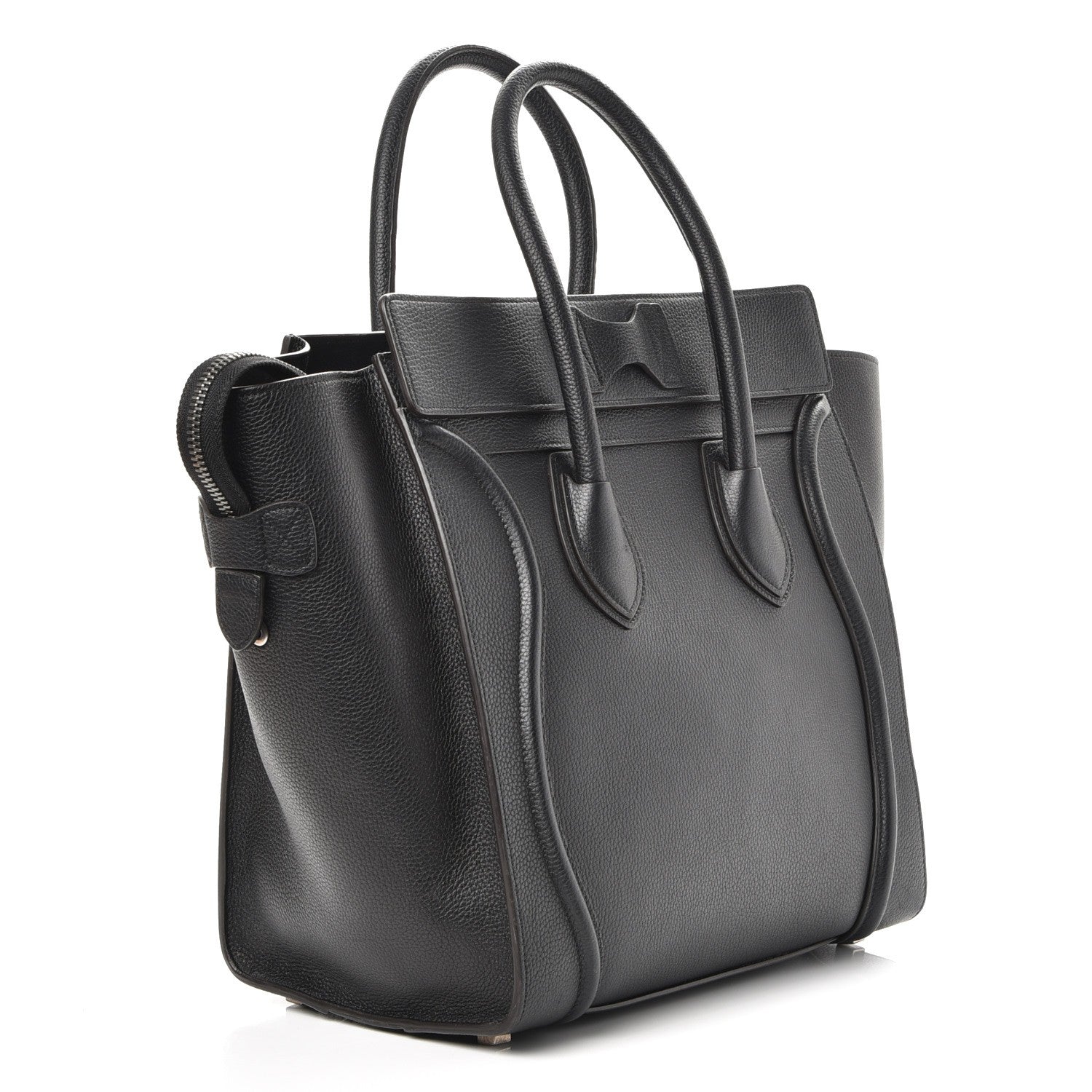 Celine Drummed Calfskin Mini Luggage Black 3 of 8