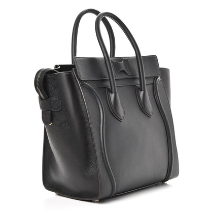 Celine Drummed Calfskin Mini Luggage Black 3 of 8