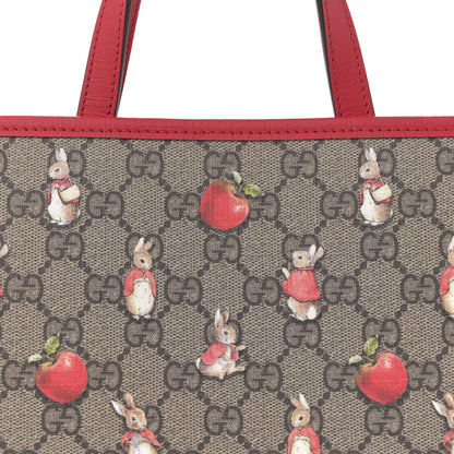 Gucci X Peter Rabbit GG Supreme Monogram Rabbit Apple Childrens Tote Beige Ebony Multicolor Bright Hibiscus 8 of 10