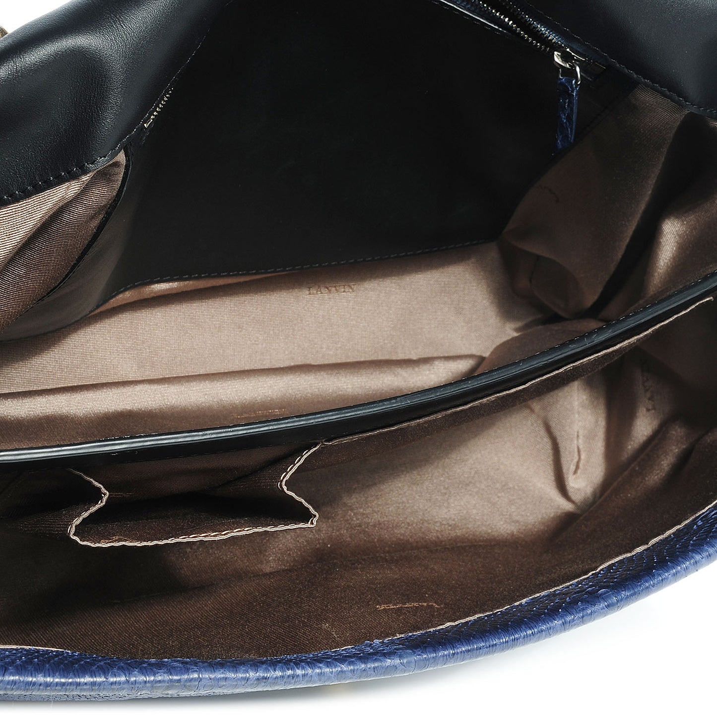 Snakeskin Large Happy Shoulder Bag Bleu Nuit