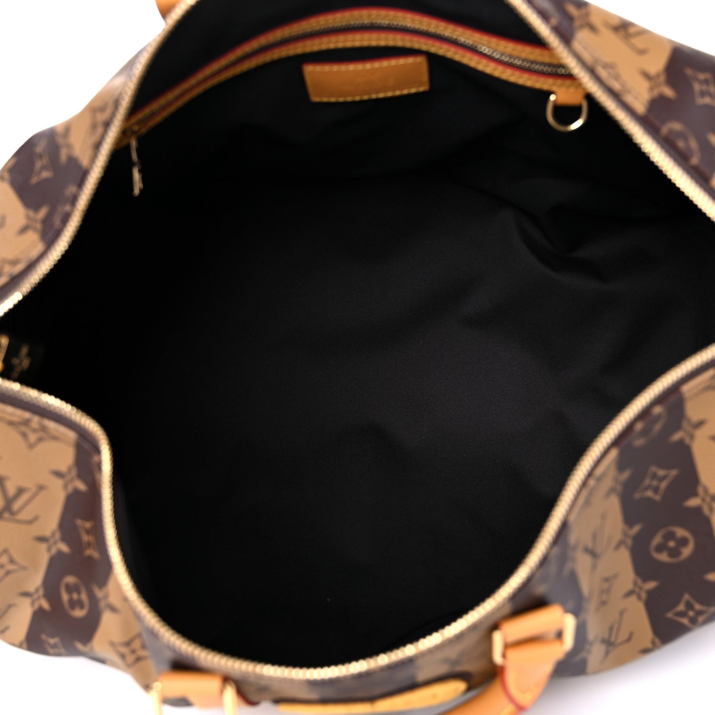 X NIGO Reverse Monogram Stripe Keepall Bandouliere 50 Brown