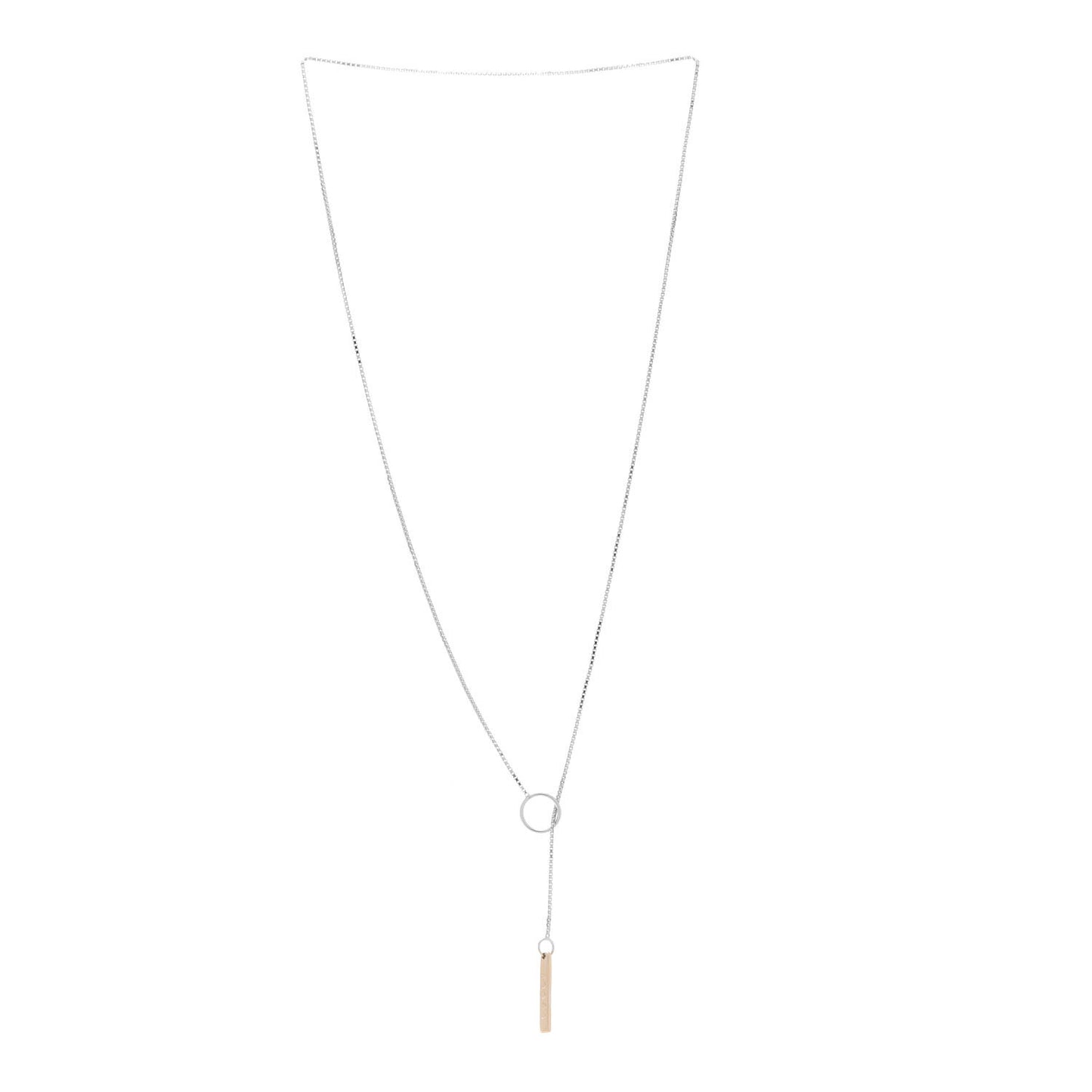 18K White Gold 20mm Lariat Necklace