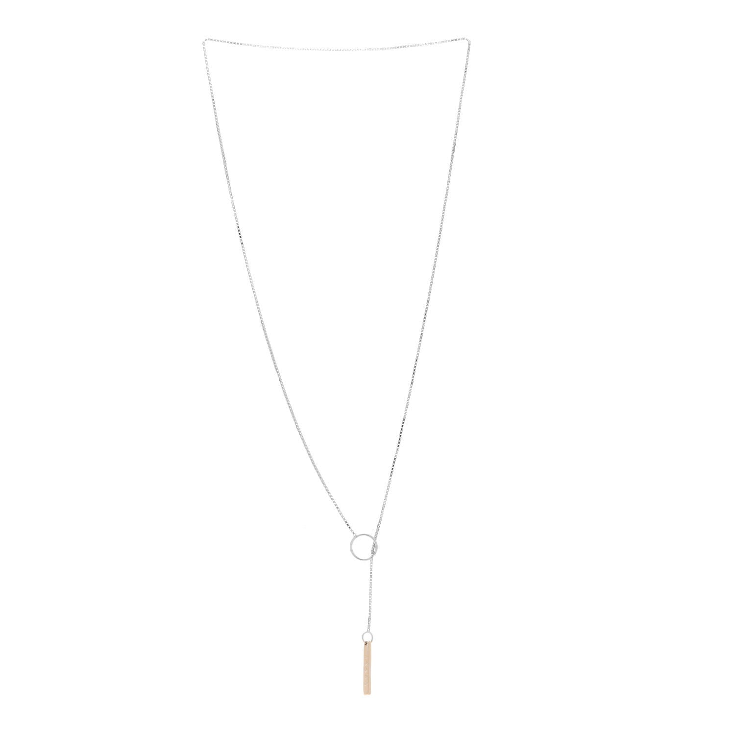 Gucci 18K White Gold 20mm Lariat Necklace 3 of 5