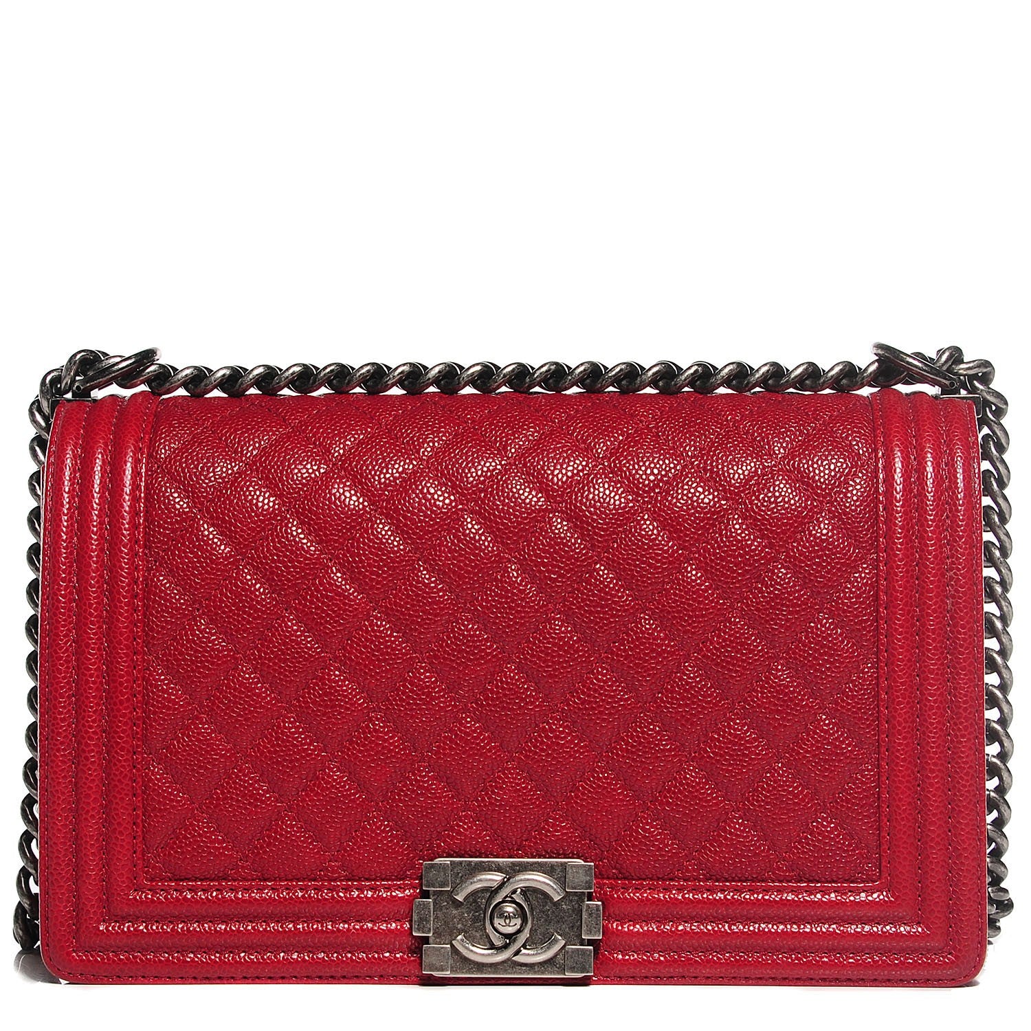 Chanel Caviar Quilted New Medium Boy Flap Dark Red 1 of 9