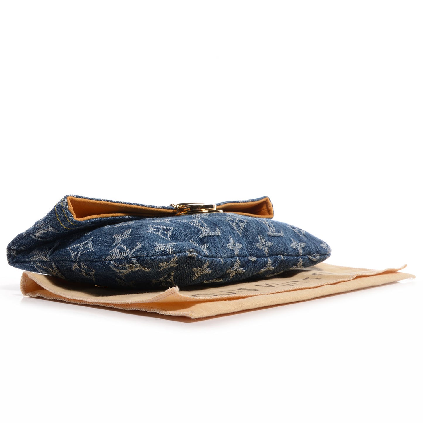 Monogram Denim Pochette Plat Clutch Blue