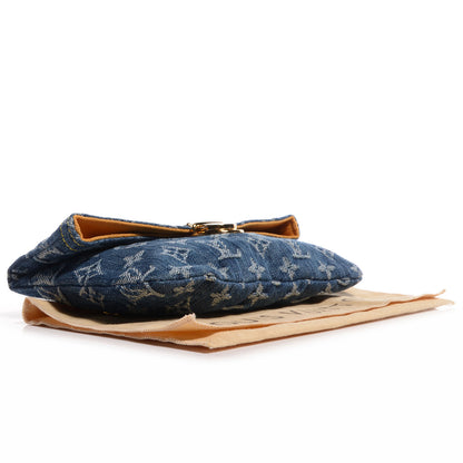 Louis Vuitton Monogram Denim Pochette Plat Clutch Blue 4 of 7