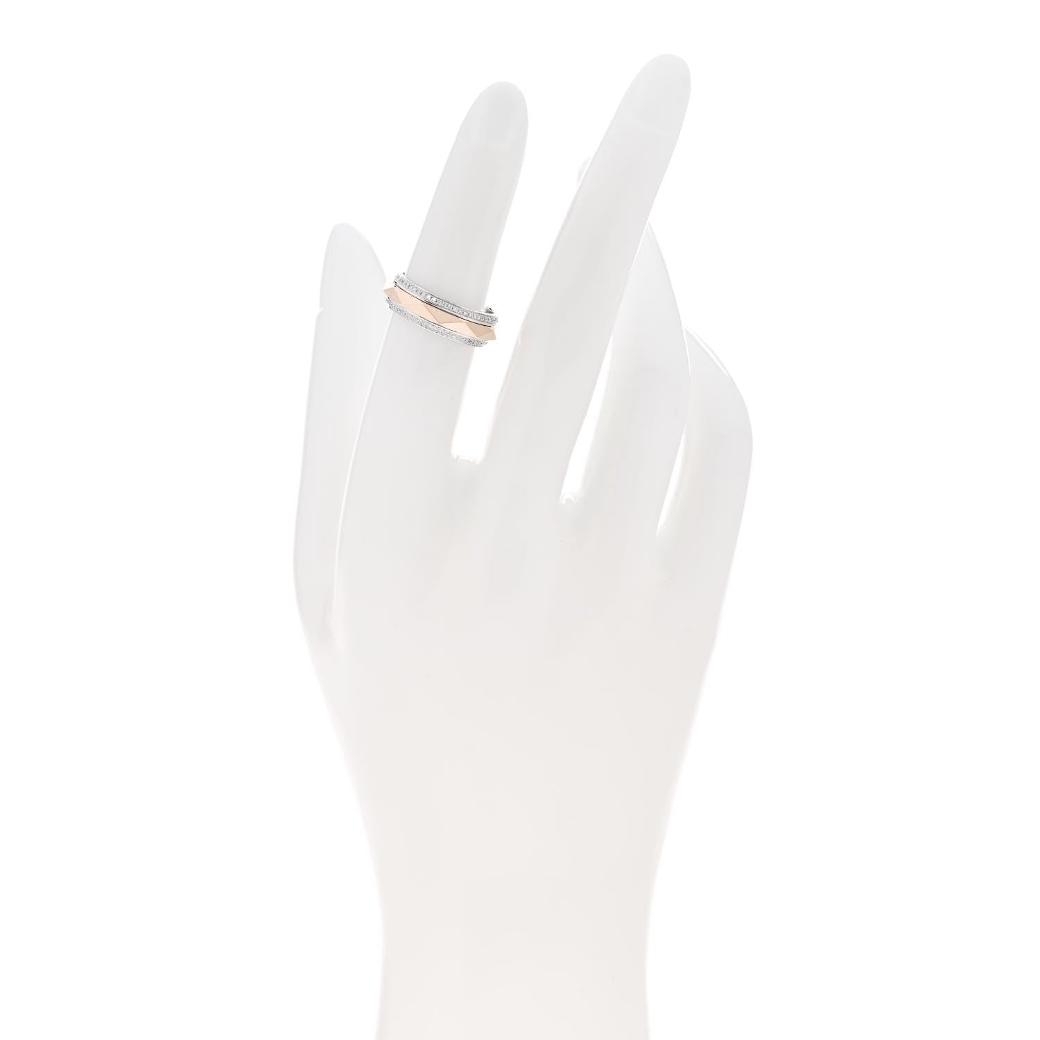 Graff 18K Rose White Gold Diamond Laurence Graff Signature Spinner Band Ring 50 5.25 2 of 4