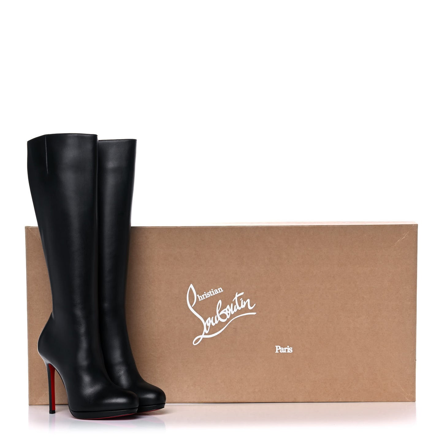 Calfskin Botalli 120 Tall Boots 36.5 Black