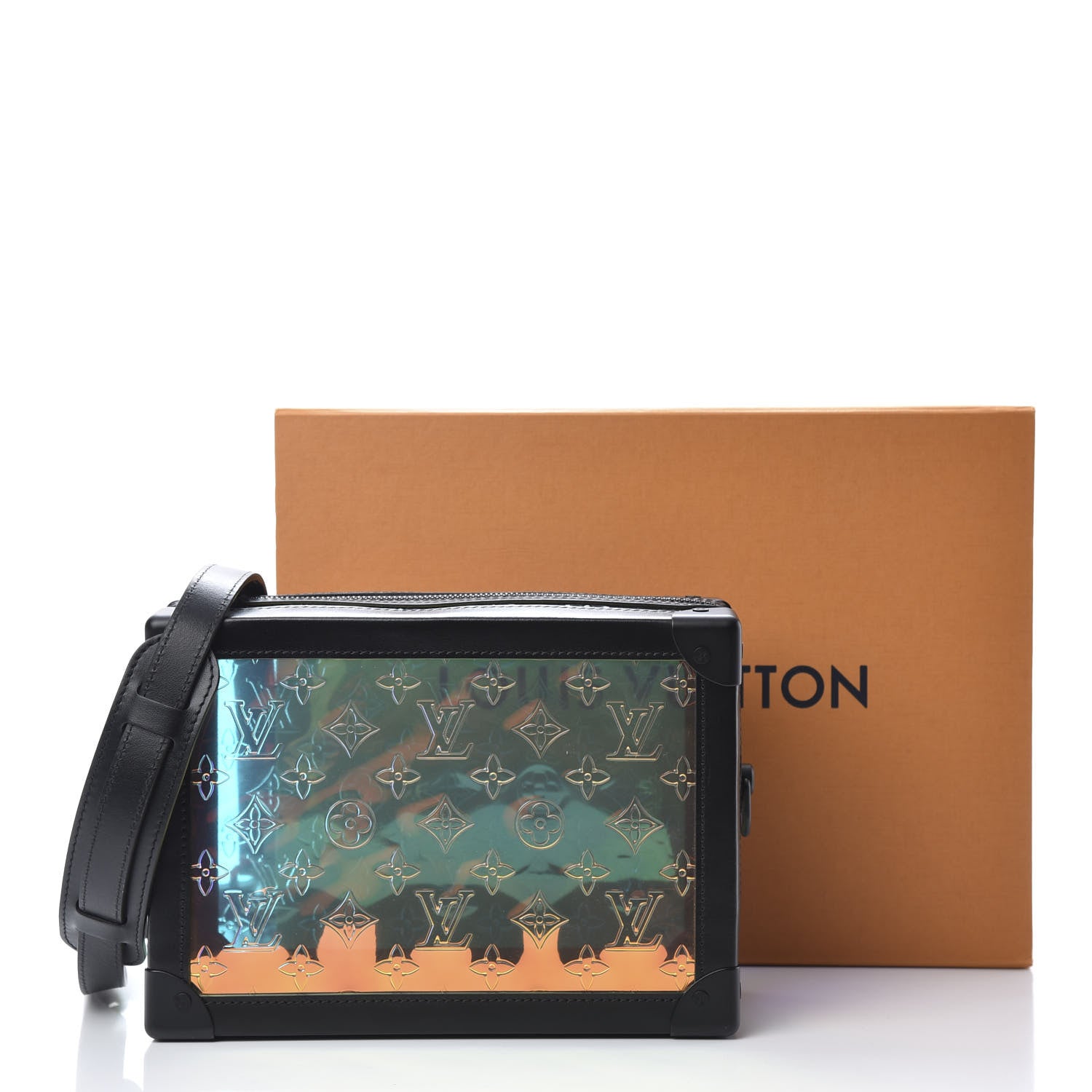 Louis Vuitton Calfskin PVC Monogram Solar Ray Soft Trunk Iridescent Prism Black 11 of 11