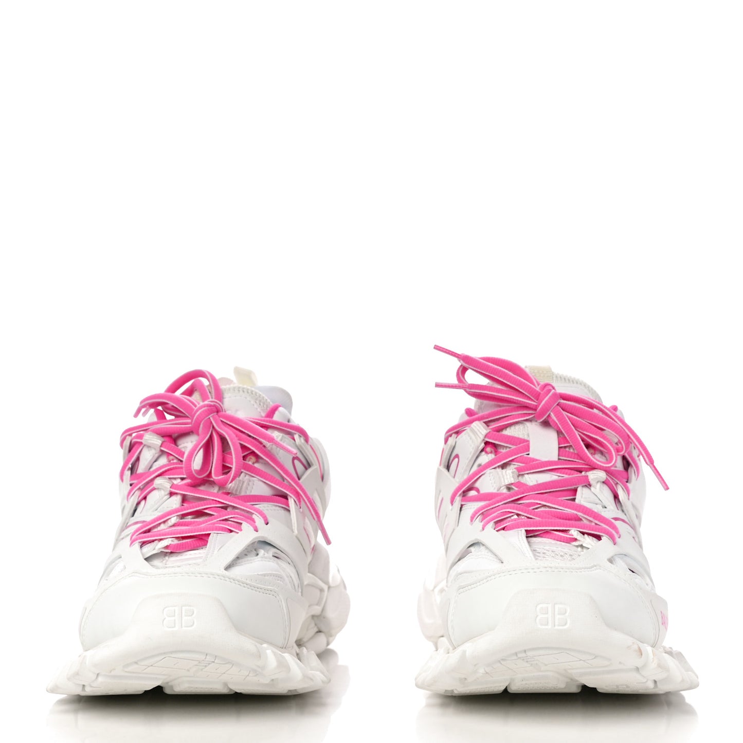 Mesh Rubber Bi-Color Womens Track Sneakers 39 White Fluo Pink