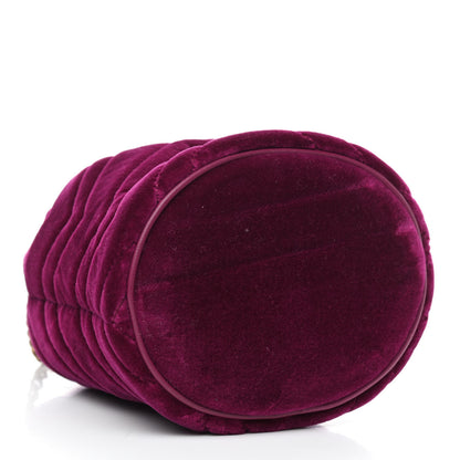 Gucci Velvet Matelasse Mini GG Marmont 2.0 Bucket Bag Fuchsia Violet Cyclamen 4 of 8