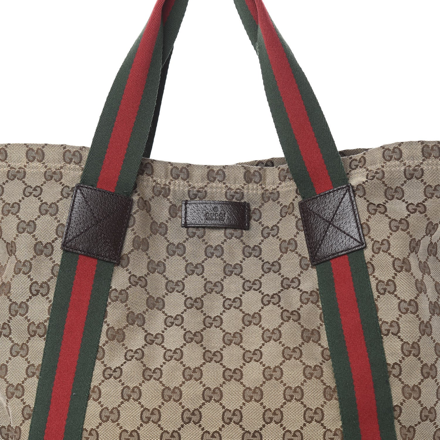 Gucci GG Monogram Medium Web Handle Vertical Tote Dark Brown 10 of 10