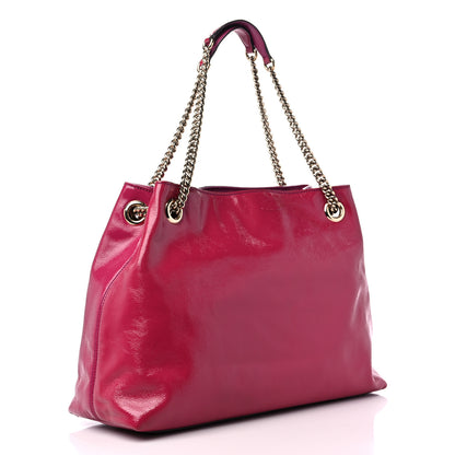 Gucci Vernice Naplack Medium Soho Chain Shoulder Bag Bright Bouganville 3 of 15