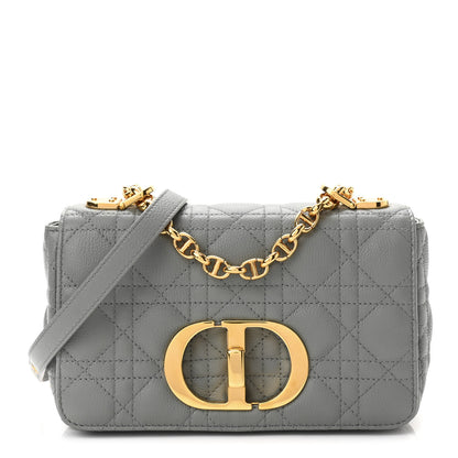 Christian Dior Calfskin Cannage Small Caro Bag Grey 1 of 11