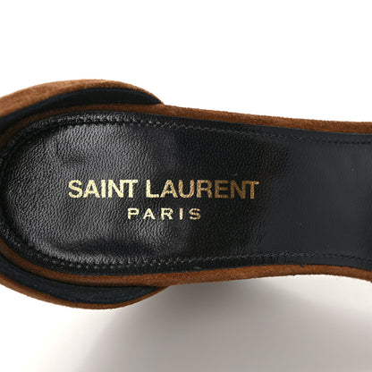 Saint Laurent Suede Lila Wedge Sandals 40 Brown 7 of 8