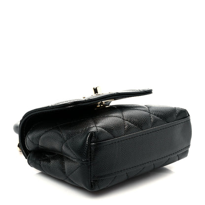 Chanel Caviar Quilted Nano Coco Handle Clutch With Chain Black 4 of 12