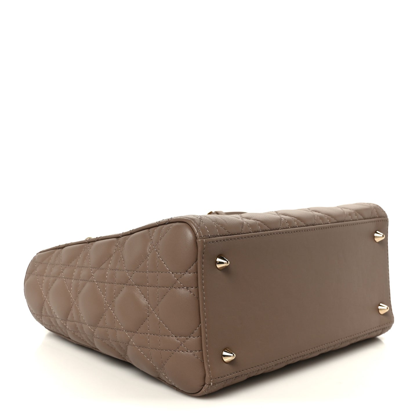 Lambskin Cannage Medium Lady Dior Warm Taupe