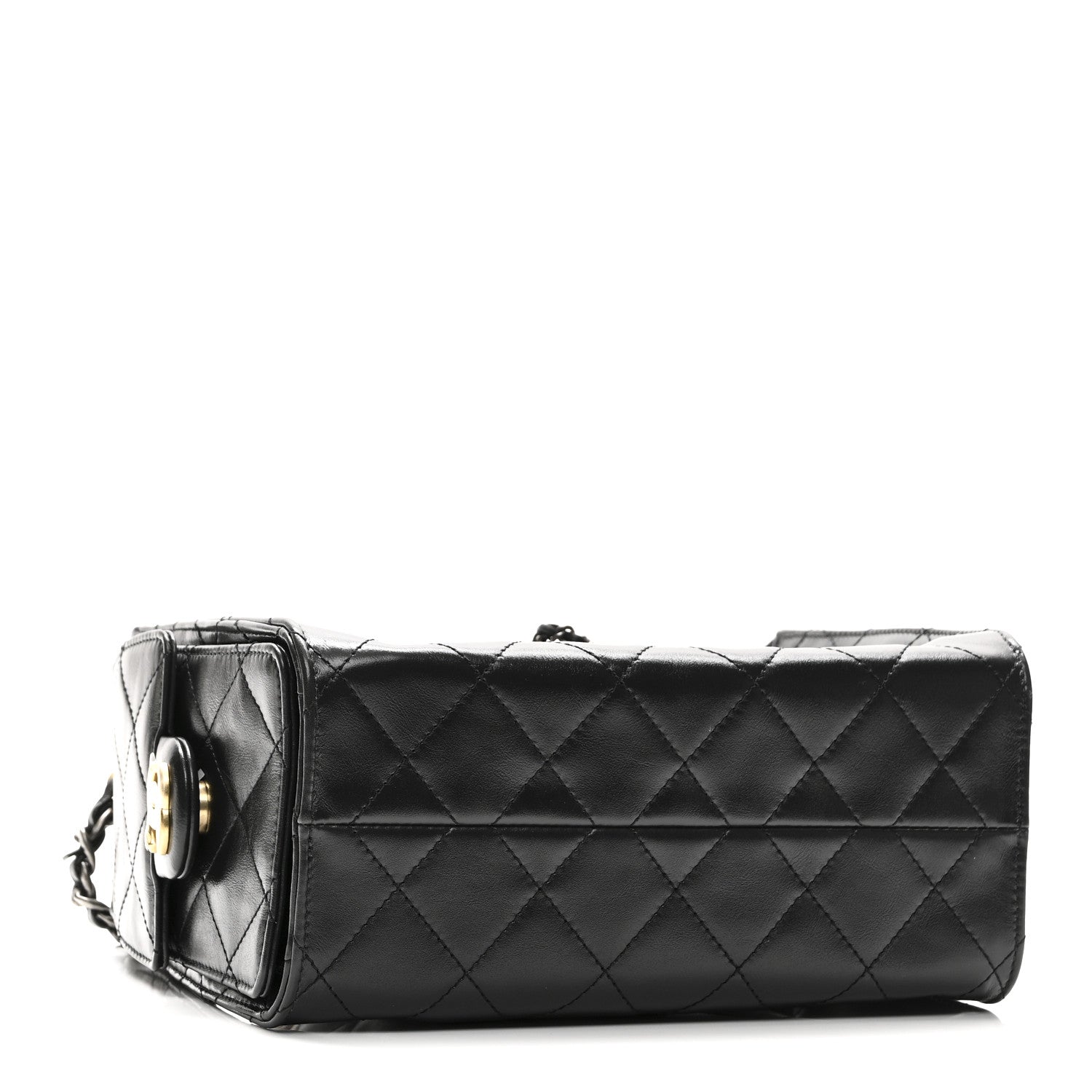 Chanel Shiny Crumpled Quilted Mini Chanel 25 Handbag Black 4 of 11
