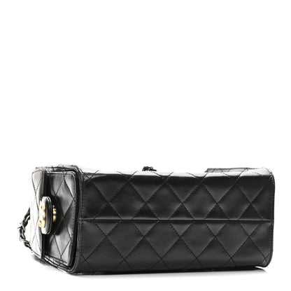 Chanel Shiny Crumpled Quilted Mini Chanel 25 Handbag Black 4 of 11