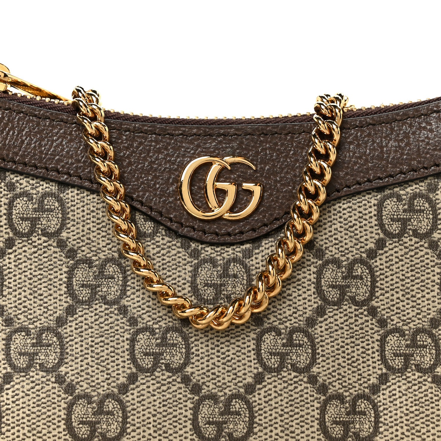 Gucci GG Supreme Monogram Textured Dollar Calfskin Mini Ophidia Chain Bag Beige Ebony 8 of 10