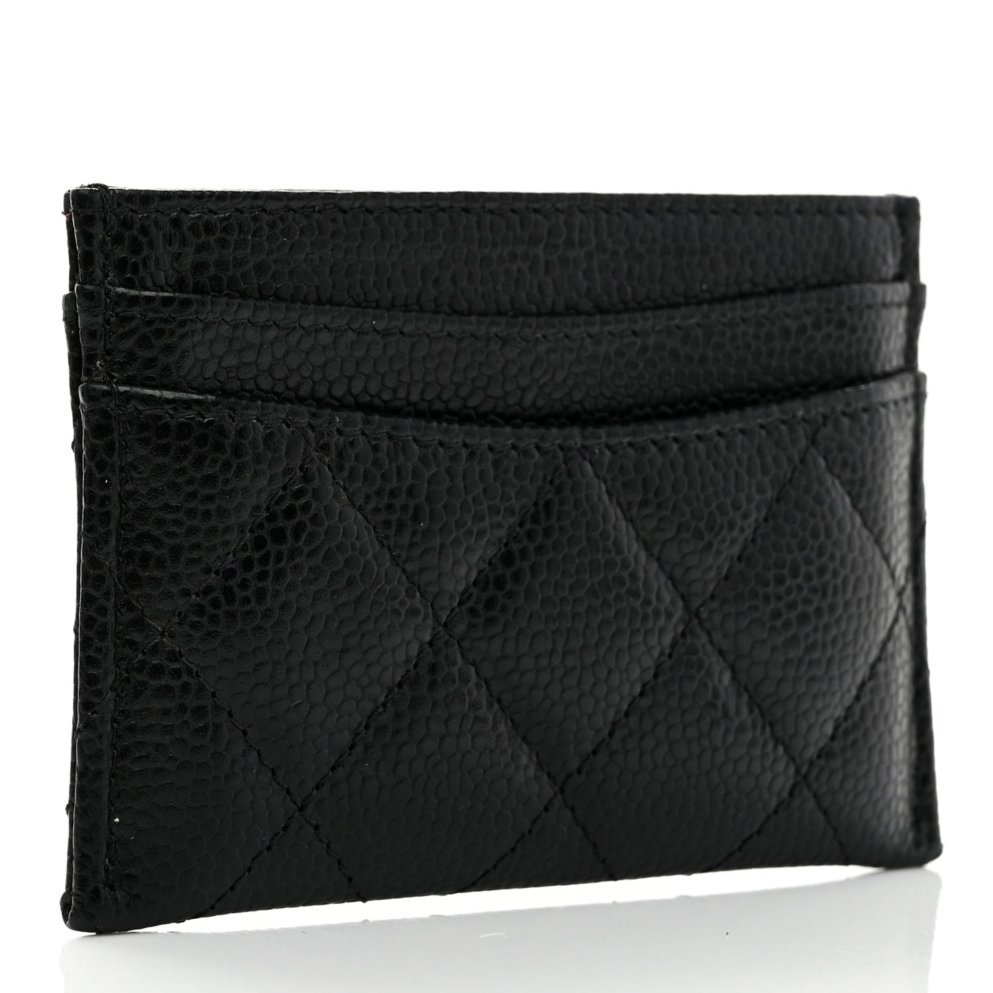 Caviar Quilted Card Holder Black