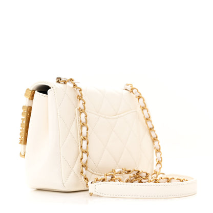 Chanel Lambskin Enamel Strass Quilted Mini Paris Monaco Flap White 3 of 11