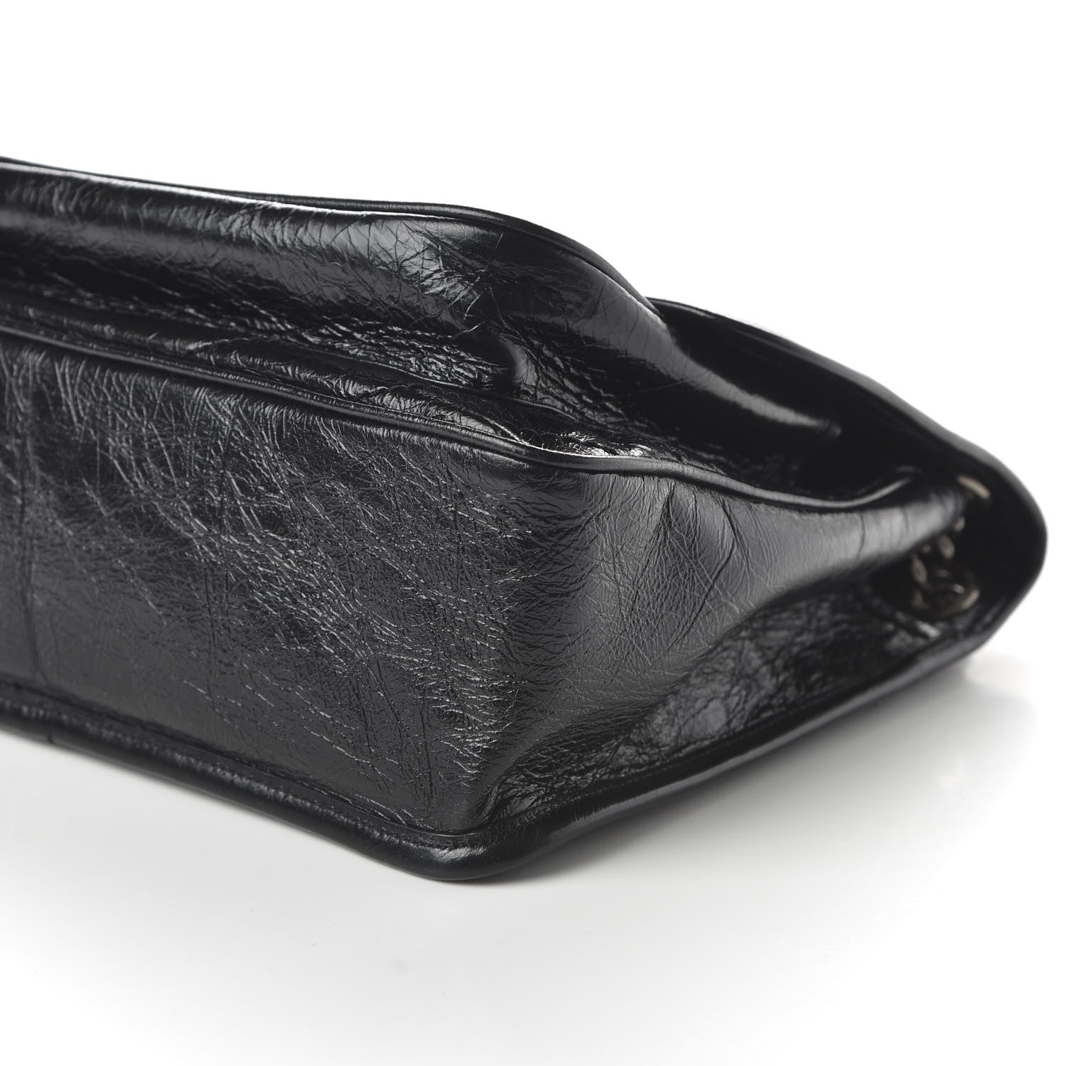 Saint Laurent Crinkled Calfskin Matelasse Monogram Medium Niki Chain Satchel Black 7 of 9
