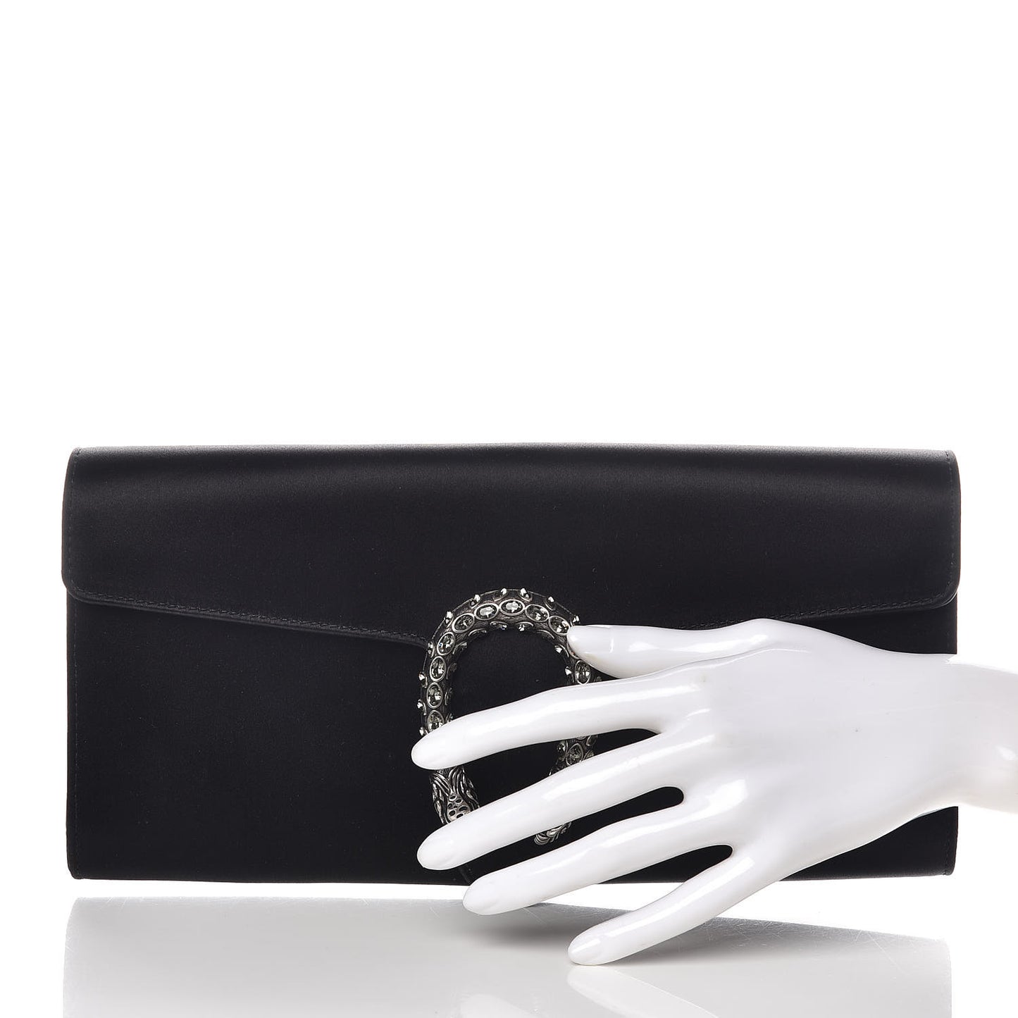 Satin Dionysus Clutch Black