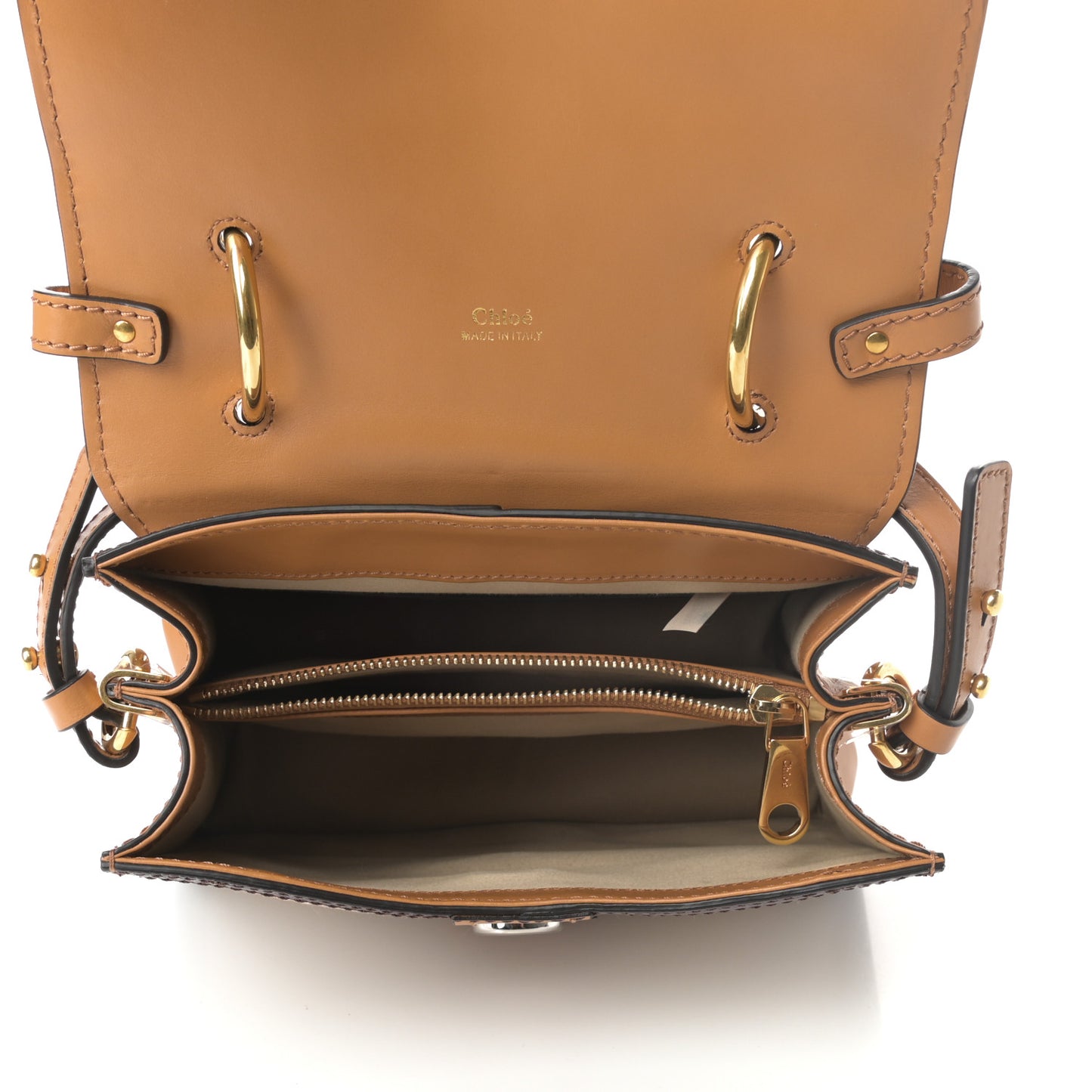Calfskin Crocodile Embossed Canvas Small Aby Day Shoulder Bag Honey Gold