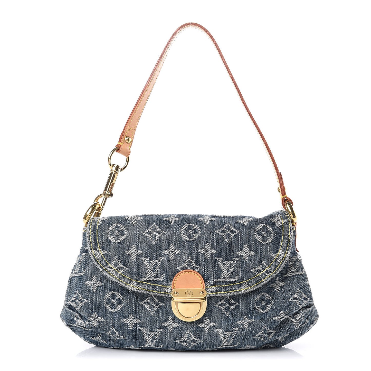 Monogram Denim Mini Pleaty Blue