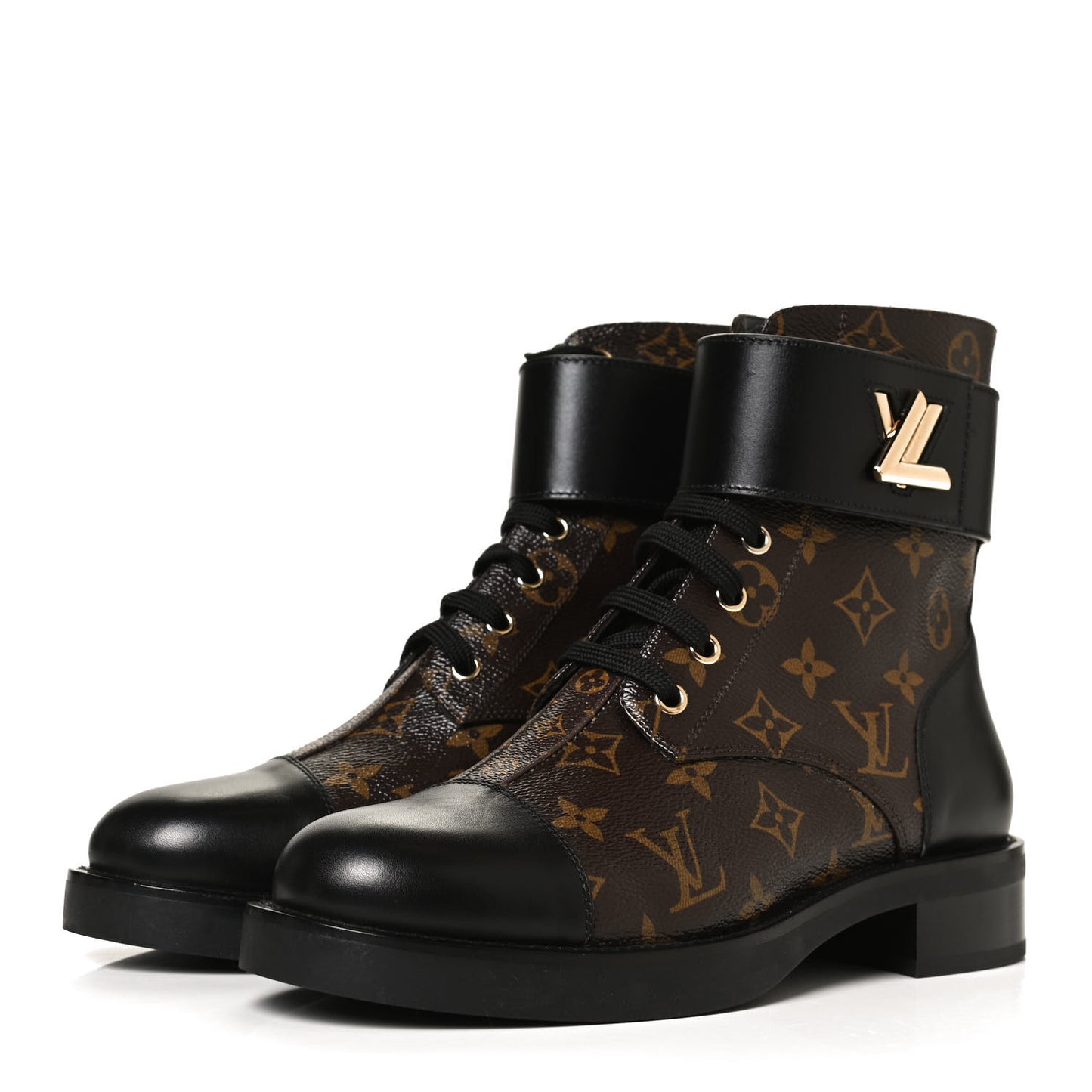 Calfskin Monogram Wonderland Flat Ranger Boots 39.5 Black