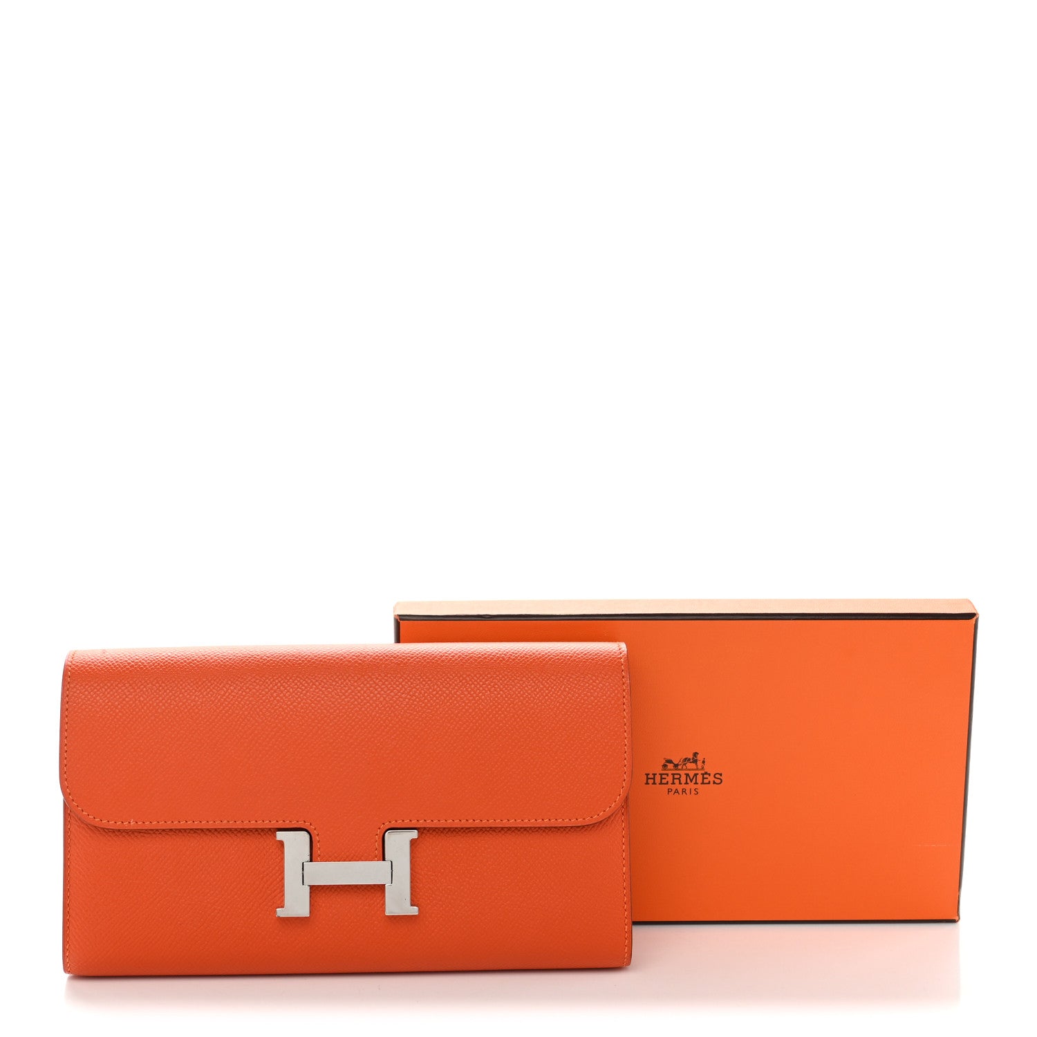 Hermes Epsom Constance Long Wallet To Go Wallet Orange 9 of 9