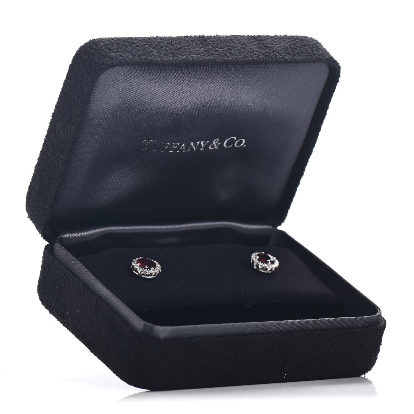 Platinum Diamond Ruby Soleste Earrings