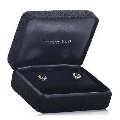 Tiffany Platinum Diamond Ruby Soleste Earrings 5 of 5