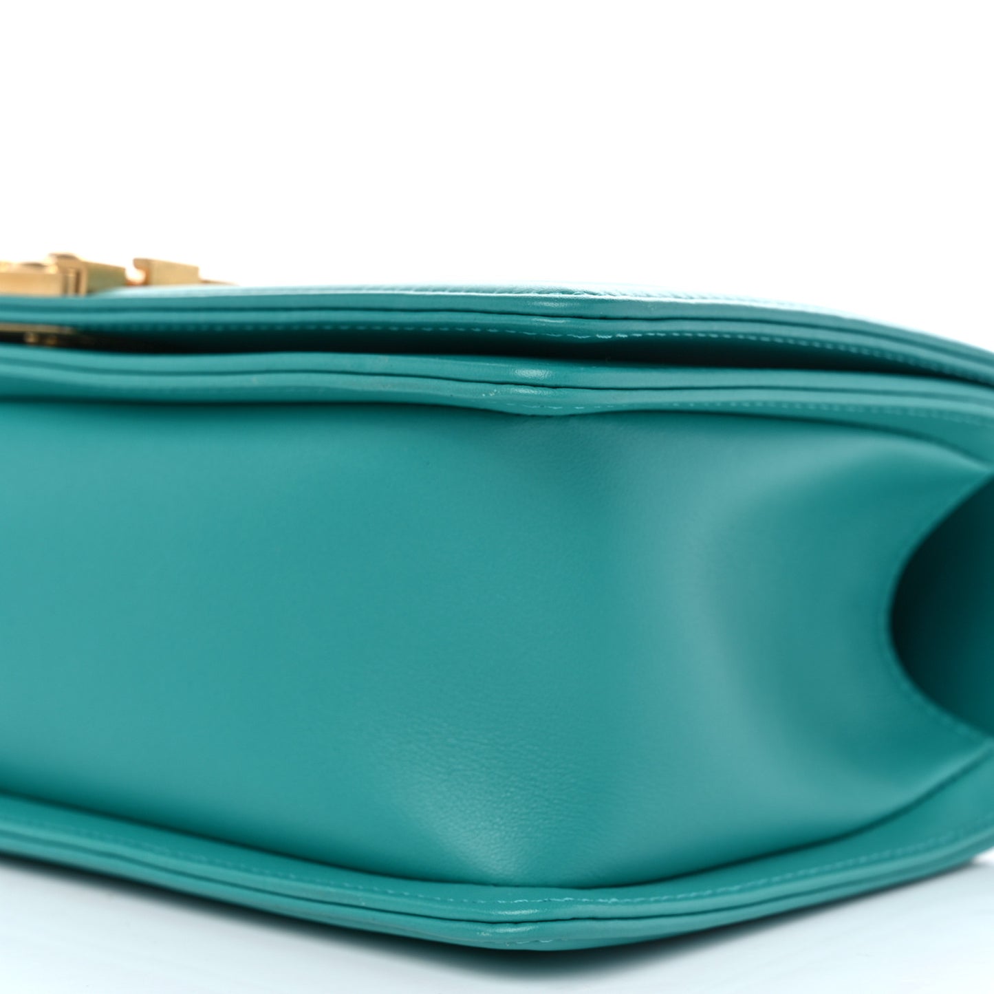 Calfskin Quilted Medium Boy Flap Turquoise