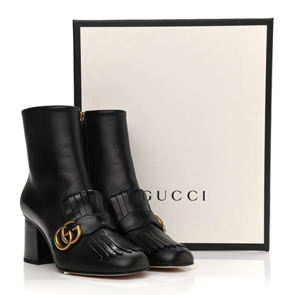 Gucci Malaga Kid GG Marmont Fringe 75mm Ankle Boots 37.5 Black 9 of 9