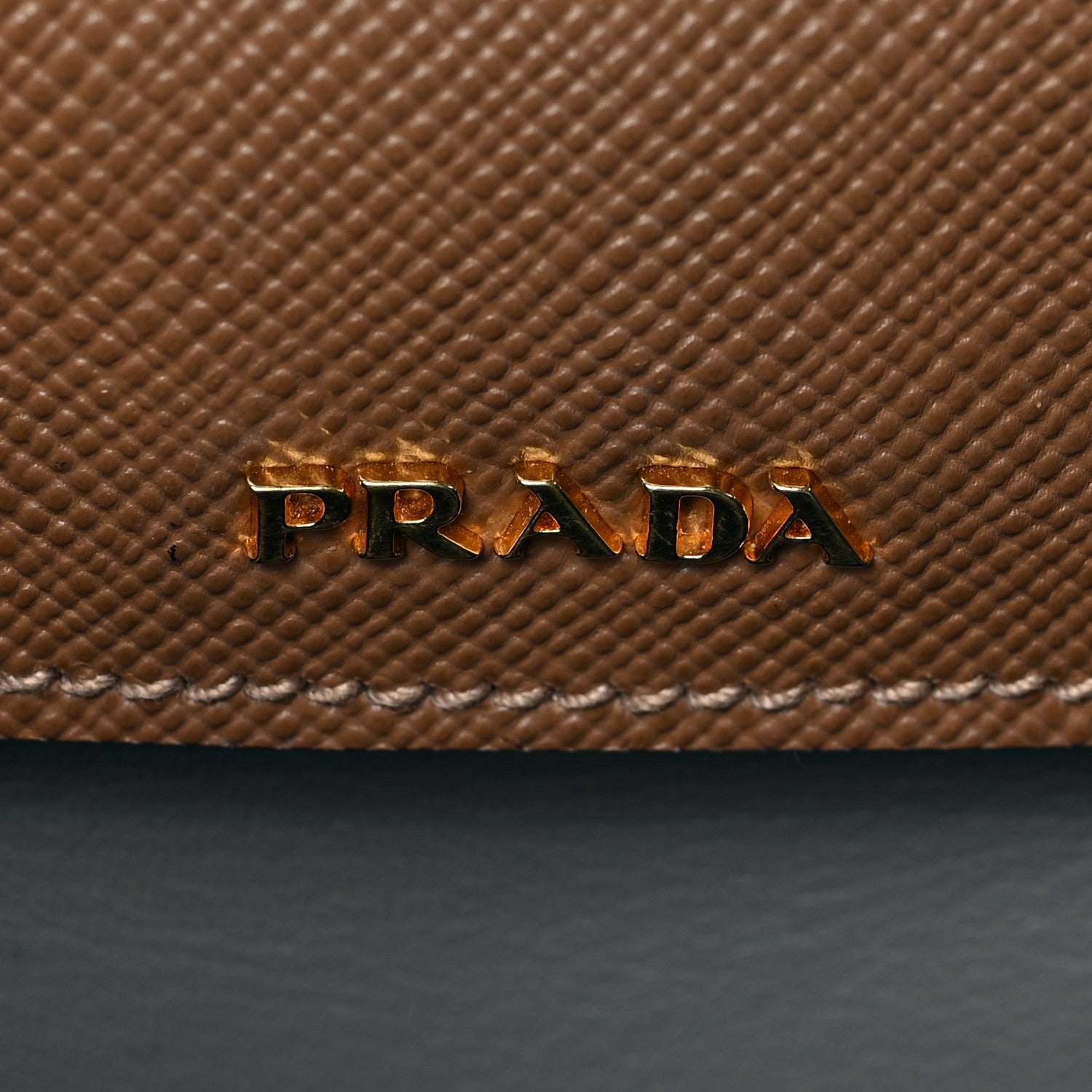 Prada Saffiano Cuir Medium Double Bag Cannella Turchese 6 of 7