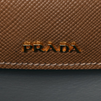 Prada Saffiano Cuir Medium Double Bag Cannella Turchese 6 of 7
