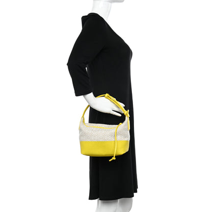 Loewe Jacquard Anagram Calfskin Small Cubi Bag Ecru Lemon 2 of 10